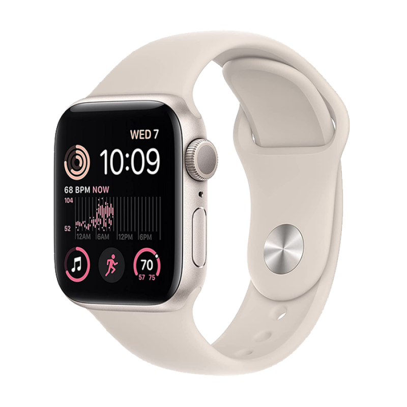 Ourfriday Apple Watch SE 2022 2nd Generation GPS 44mm Starlight Aluminium Case with M L Starlight Sport Band