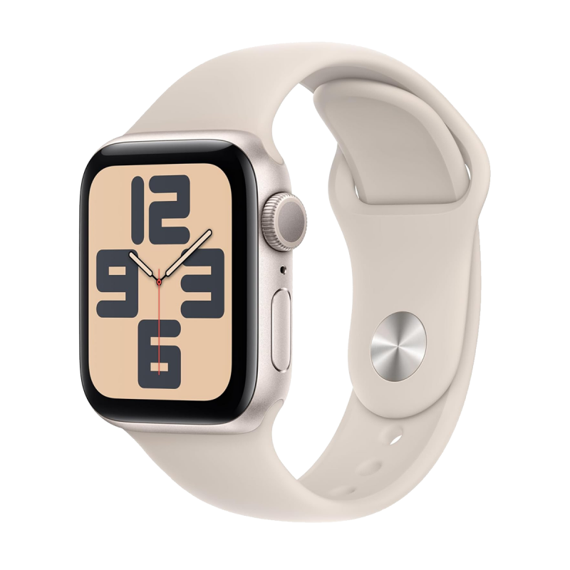 Ourfriday Apple Watch SE 2023 2nd Generation GPS 40mm Starlight Aluminium Case with M L Starlight Sport Band