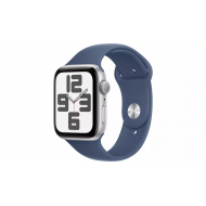 Apple Watch SE 2024 2nd Generation (GPS, 44mm) - Silver Aluminium Case with S/M Denim Sport Band 