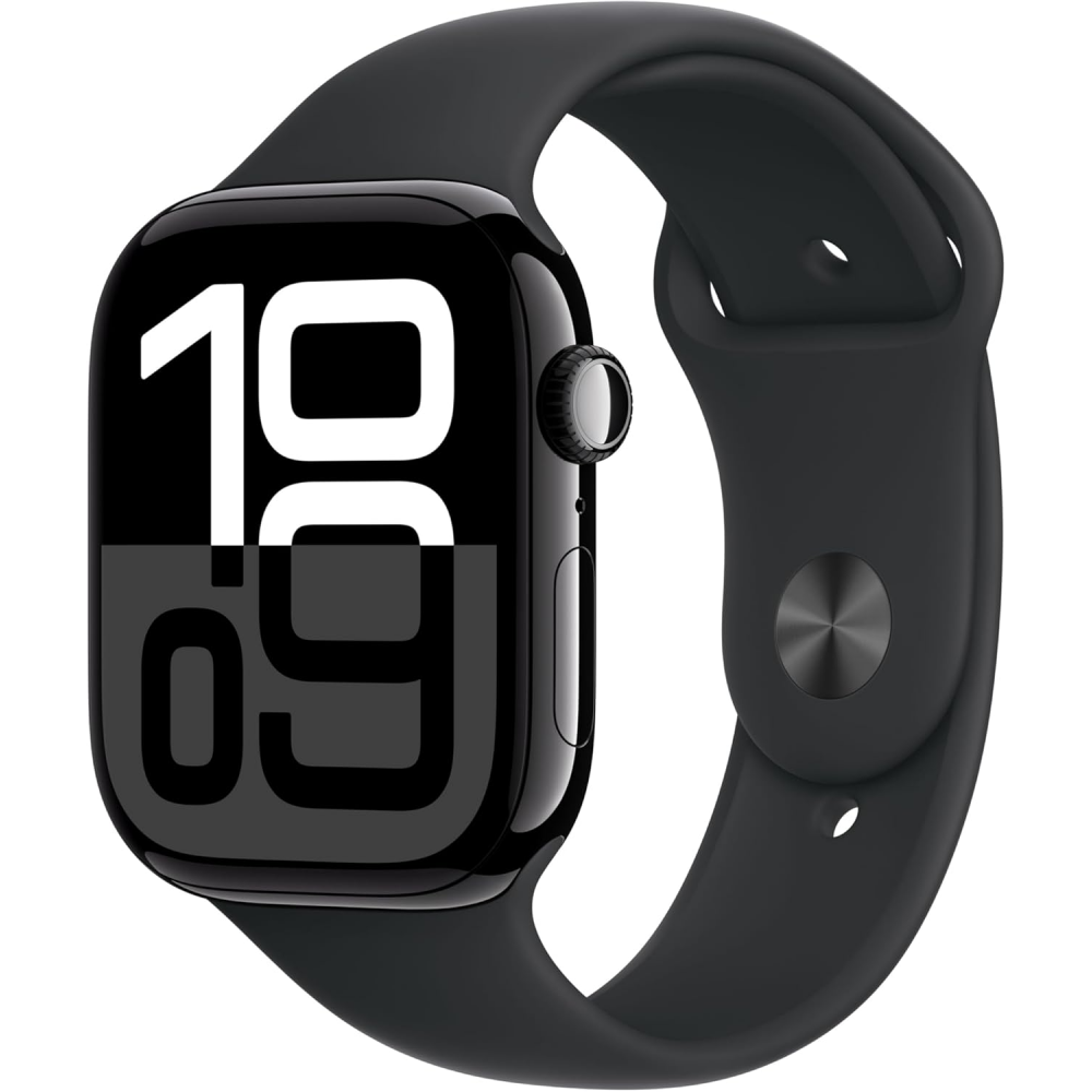 Apple Watch Series 10 GPS 42mm Jet Black Aluminium Case with S M Black Sport Band