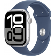 Apple Watch Series 10 (GPS, 42mm) - Silver Aluminium Case with S/M Denim Sport Band Apple Watch Series 10 (GPS, 42mm) - Silver Aluminium Case with S/M Denim Sport Band
