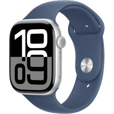 Apple Watch Series 10 (GPS, 42mm) - Silver Aluminium Case with M/L Denim Sport Band Apple Watch Series 10 (GPS, 42mm) - Silver Aluminium Case with M/L Denim Sport Band