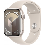 Renewed - Apple Watch Series 9 (GPS, 45mm) - Starlight Aluminium Case with M/L Starlight Sport Band Renewed - Apple Watch Series 9 (GPS, 45mm) - Starlight Aluminium Case with M/L Starlight Sport Band