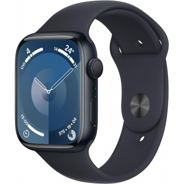 Renewed - Apple Watch Series 9 (GPS, 45mm) - Midnight Aluminium Case with S/M Midnight Sport Band Renewed - Apple Watch Series 9 (GPS, 45mm) - Midnight Aluminium Case with S/M Midnight Sport Band