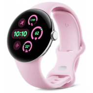 Google Pixel Watch 3 Wi-Fi (41mm) - Polished Silver Aluminium Case/Rose Quartz Active Band