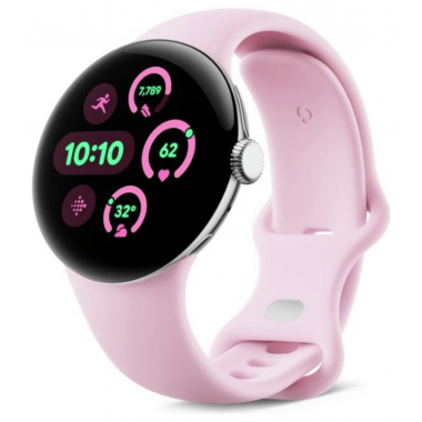 Google Pixel Watch 3 Wi-Fi (41mm) - Polished Silver Aluminium Case/Rose Quartz Active Band Google Pixel Watch 3 Wi-Fi (41mm) - Polished Silver Aluminium Case/Rose Quartz Active Band