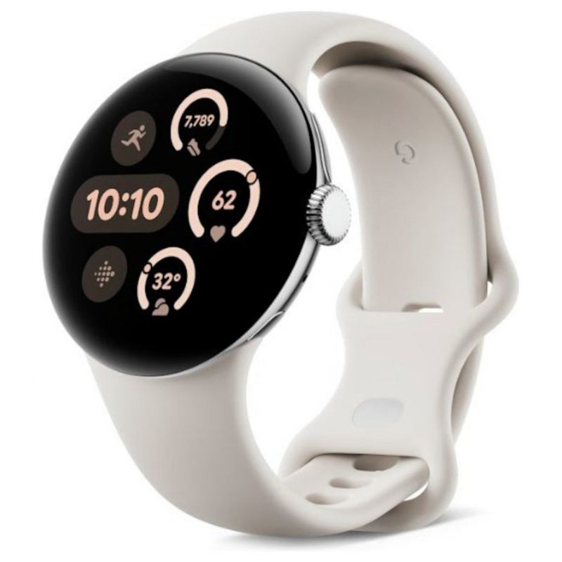 Google - Google Pixel Watch Polished Silver 　WiFi Google Pixel Watch 2 Wifi - Polished Silver Aluminum Case