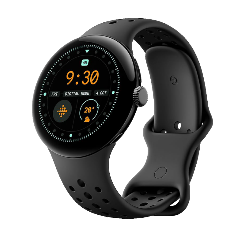 Ourfriday Google Pixel Watch 3 Wi Fi 41mm Matte Black Aluminium Case with Obsidian Active Band