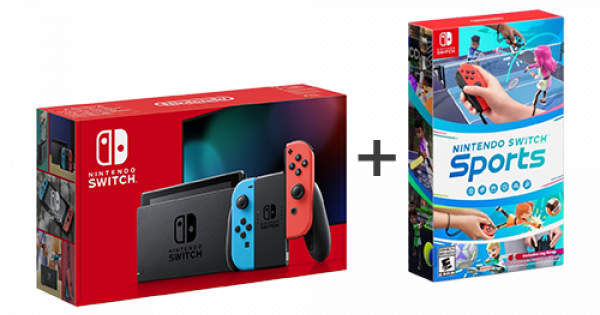 Nintendo Switch Neon Console & Nintendo Switch Sports Bundle