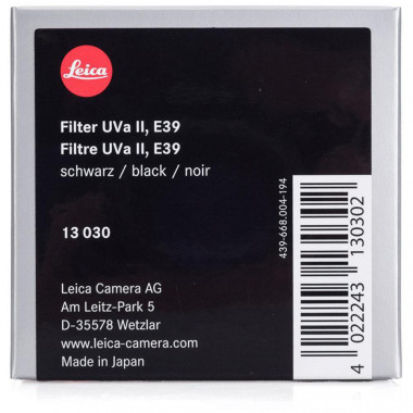 Leica Filter UVa II 39mm Black