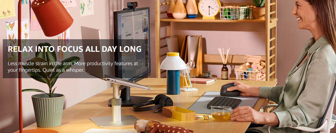 Ourfriday | Logitech Lift Vertical Ergonomic Mouse, Wireless - Black